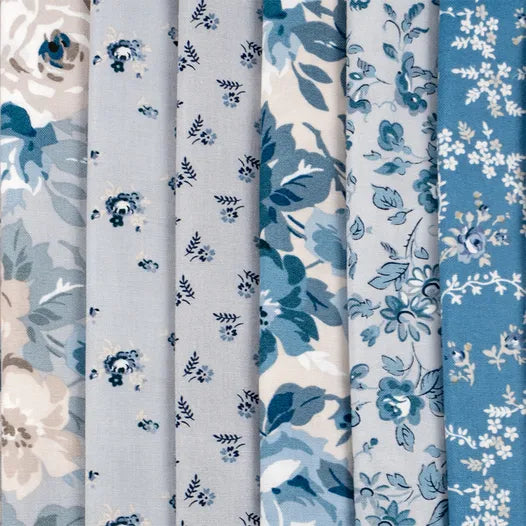 Gerri Robinson Serenity Blues Fat Quarter Bundle – 24 Pieces, 18"x22", 100% Cotton, Riley Blake Designs FQ-14780-24