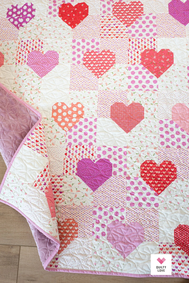 Patchwork Hearts Quilt Pattern - Quilty Love from Emily Dennis ...