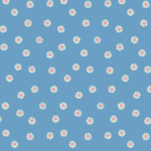 Blue Dainty Daisy Floral Frenzy(FQ) - Samantha Johnson Cloud 9 Fabrics