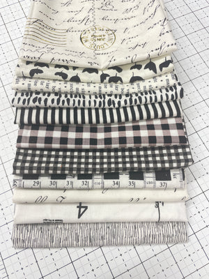 Remnant Fat Eighths Black & White Mixed Prints - Riley Blake & Moda