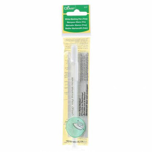 White Marking Pen Fine Water Soluble/Iron Off - Clover Sewing Notions