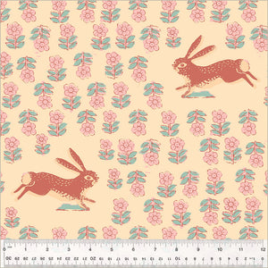 Blush Rabbit 108" - Meadows Heather Ross Wideback Collection