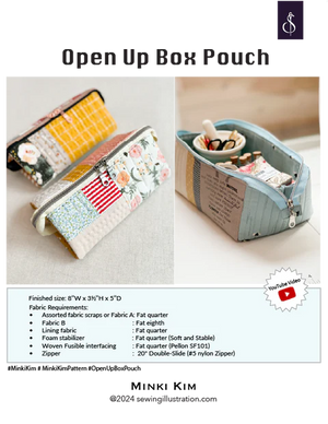 Minki Kim Open Up Box Pouch - Sewing Illustration