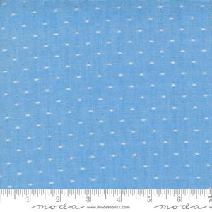 Denim Daisies Stonewashed Blue Dot Fat Quarter - Fig Tree & Co for Moda