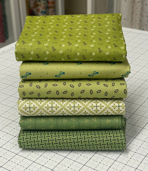 Gentler Times Basil & Lettuce Fat Quarter Bundle (6) - Lori Holt for Riley Blake Designs