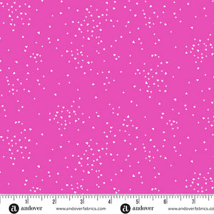 Hearts and Stars Pink - Andover Fabrics