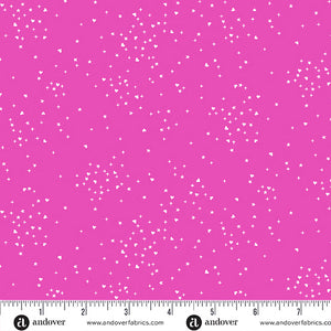 Hearts and Stars Pink FQ -  Andover Fabrics