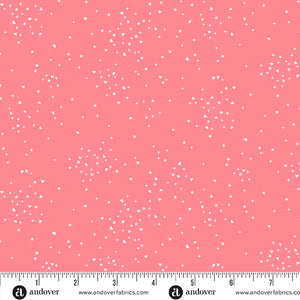 Hearts and Stars Light Pink - Andover Fabrics