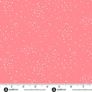 Hearts and Stars Light Pink FQ - Andover Fabrics