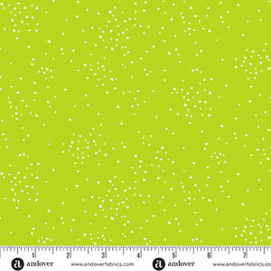 Hearts and Stars Yellow Green - Andover Fabrics