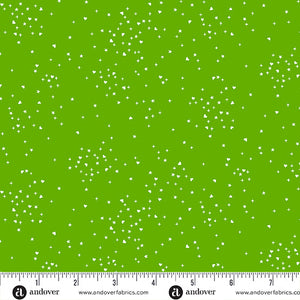 Hearts and Stars Green FQ - Andover Fabrics