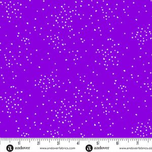 Hearts and Stars Dark Purple FQ -  Andover Fabrics