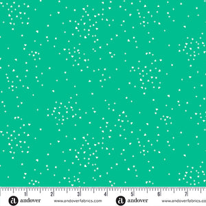 Hearts and Stars Turquoise - Andover Fabrics