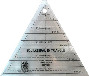 60 Degree Triangle Ruler - Darlene Zimmerman EZ Quilting