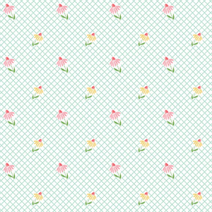 Cone Flowers White Summer Skies and Fireflies - Gracey Larson for Riley Blake Designs