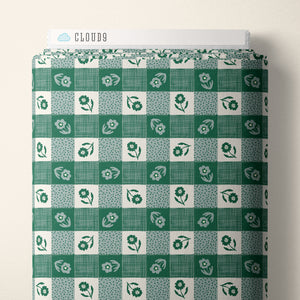 Happy Homestead Gingham Blue/Green - Samantha Johnson Cloud 9 Fabrics