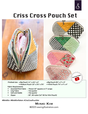 Minki Kim Criss Cross Pouch - Sewing Illustration