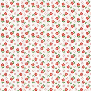 Sugar Petals Red Flower Market (FQ)- Elea Lutz for Poppie Cotton
