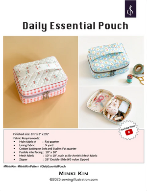 Minki Kim Daily Essential Pouch - Sewing Illustration