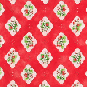 Strawberry Season Doily Floral - Briar Hill Designs Robert Kaufman Fabrics