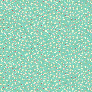 Aqua Tulips Aunt Grace Goes Scrappy - Judie Rothermel for Marcus Fabrics
