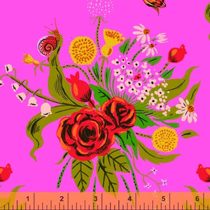 Wild Flowers Pink Fat Quarter  - Heather Ross 20th Anniversary Collection