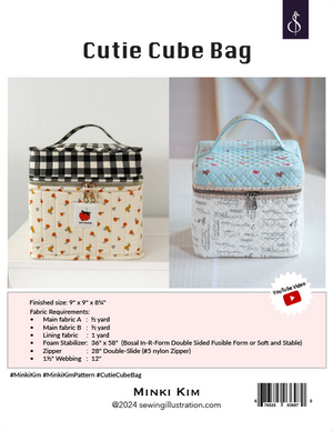 Cutie Cube Bag Pattern - Minki Kim Sewing Illustration
