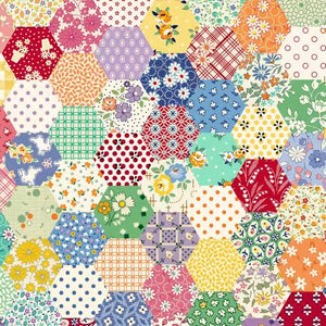 Hexagon Multi Aunt Grace Goes Scrappy - Judie Rothermel for Marcus Fabrics