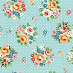 Market Bouquet Blue Flower Market (FQ)- Elea Lutz for Poppie Cotton