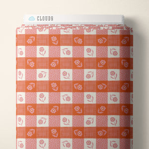 Happy Homestead Gingham  Pink/Orange - Samantha Johnson Cloud 9 Fabrics