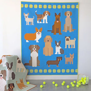 Dog Park Dog Fabric Large Quilt - Robert Kaufman Fabrics