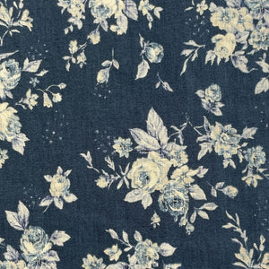 French Rose Navy - Handworks Fabrics