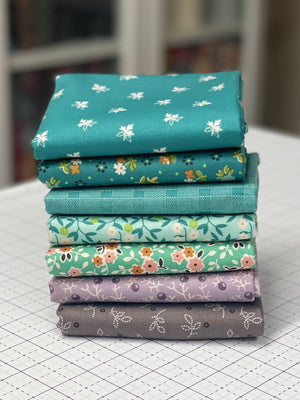 Gentler Times Blackberry Mint Fat Quarter Bundle (7) - Lori Holt for Riley Blake Designs