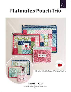 Flatmates Pouch Trio Pattern - Minki Kim Sewing Illustration
