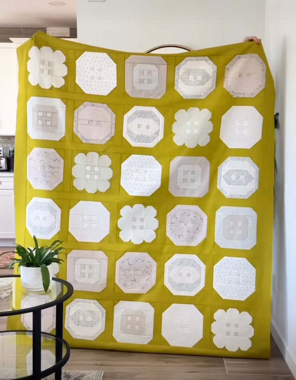 Buttoned Up Quilt Kit Large Throw - Pen and Paper Patterns
