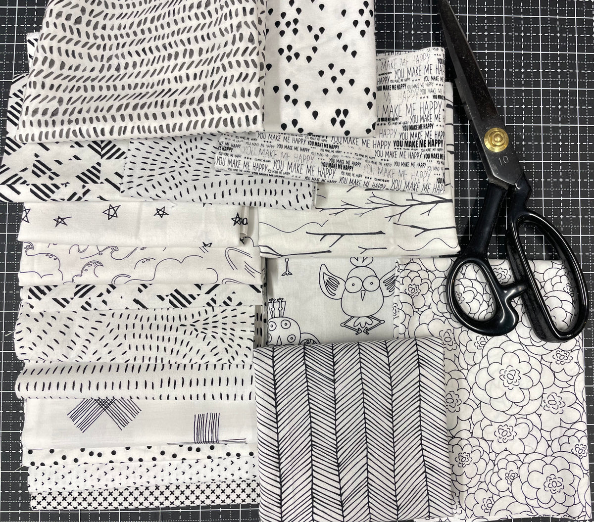 Remnant Bundle Black & White Mixed Prints – Rainbow Stash