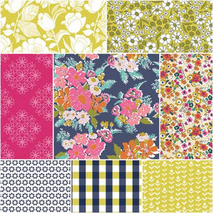 Flower Farm Navy Half Yard Bundle - Keera Job for Riley Blake Designs