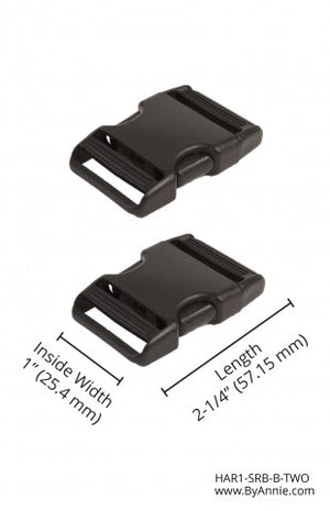 Side Release Buckle 1” Black Plastic - by Annie
