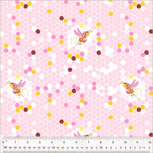 Hex Bee Pink Studio Edit (FQ) - Heather Ross for Windham Fabrics