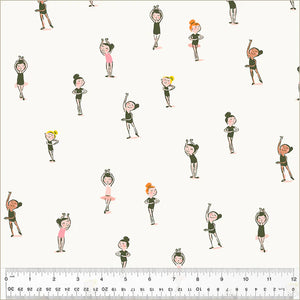 Ballerinas Cream Studio Edit (FQ) - Heather Ross for Windham Fabrics