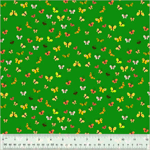 Butterflies Green Studio Edit - Heather Ross for Windham Fabrics