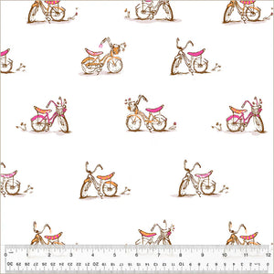 Dream Bike White Studio Edit (FQ) - Heather Ross for Windham Fabrics