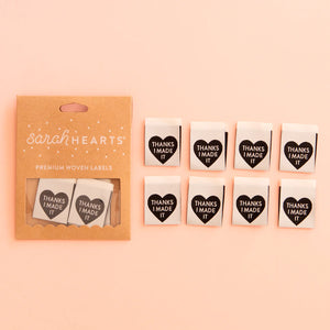 Thanks I Made It Heart Label - Sarah Hearts Labels