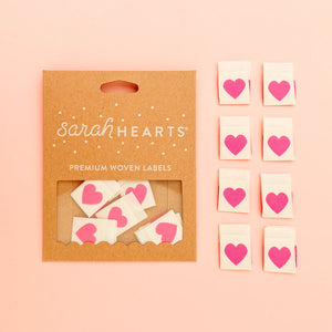 Pink Heart Label - Sarah Hearts Labels