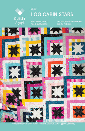 Log Cabin Stars Quilt Pattern - Quilty Love from Emily Dennis
