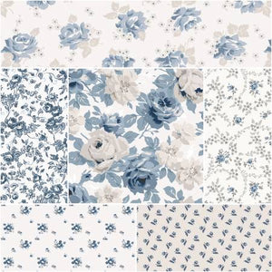 Serenity Blues Cream Fat Quarter Bundle (6)- Gerri Robinson for Riley Blake Design