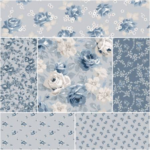 Serenity Blues Gray Half Yard Bundle (6)- Gerri Robinson for Riley Blake Design