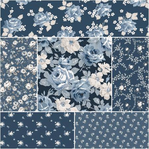 Serenity Blues Midnight Half Yard Bundle (6)- Gerri Robinson for Riley Blake Design