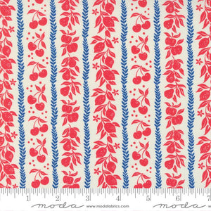 Julia Mixed Fruit Tart Porcelain/Cherry Fat Quarter - Crystal Manning for Moda