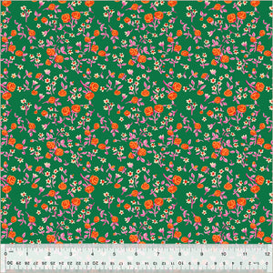 Mousy Floral Emerald Heather Ross by Hand Fat Quarter - Windham Fabrics